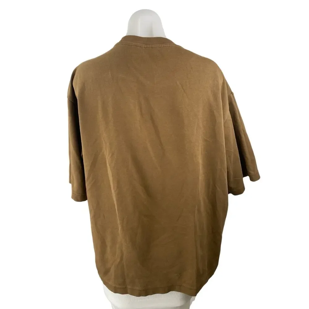 Uniqlo Airism Womens Brown Short Sleeve Crew Neck Basic Tee T-Shirt Top Size L - Picture 2 of 4